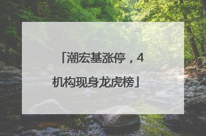 潮宏基涨停，4机构现身龙虎榜