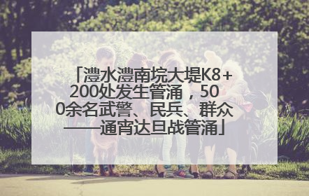澧水澧南垸大堤K8+200处发生管涌，500余名武警、民兵、群众——通宵达旦战管涌