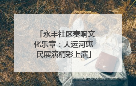 永丰社区奏响文化乐章：大运河惠民展演精彩上演