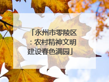 永州市零陵区：农村精神文明建设春色满园