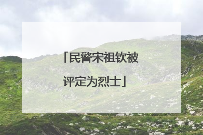 民警宋祖钦被评定为烈士