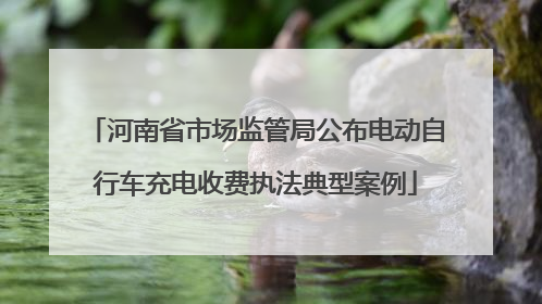 河南省市场监管局公布电动自行车充电收费执法典型案例