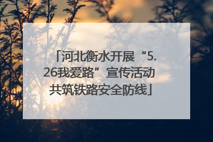 河北衡水开展“5.26我爱路”宣传活动 共筑铁路安全防线
