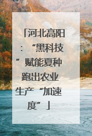 河北高阳：“黑科技”赋能夏种 跑出农业生产“加速度”