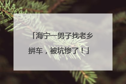 海宁一男子找老乡拼车，被坑惨了！