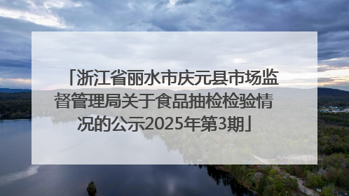 浙江省丽水市庆元县市场监督管理局关于食品抽检检验情况的公示2025年第3期