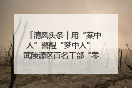 清风头条｜用“案中人”警醒“梦中人” 武陵源区百名干部“零距离”接受警示教育