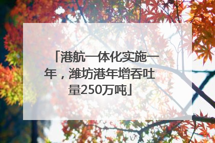 港航一体化实施一年，潍坊港年增吞吐量250万吨
