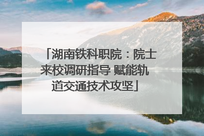 湖南铁科职院：院士来校调研指导 赋能轨道交通技术攻坚