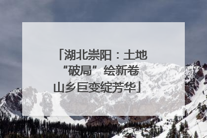 湖北崇阳：土地“破局”绘新卷 山乡巨变绽芳华