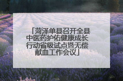 菏泽单县召开全县中医药护佑健康成长行动省级试点暨无偿献血工作会议