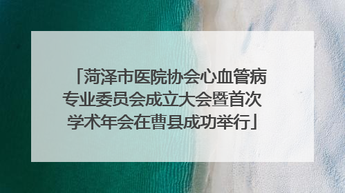 菏泽市医院协会心血管病专业委员会成立大会暨首次学术年会在曹县成功举行