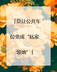 莫让公共车位变成“私家领地”