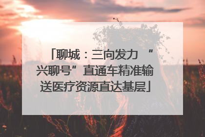 聊城：三向发力 “兴聊号”直通车精准输送医疗资源直达基层