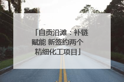 自贡沿滩：补链赋能 新签约两个精细化工项目