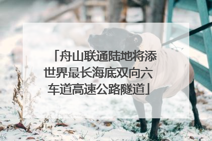 舟山联通陆地将添世界最长海底双向六车道高速公路隧道