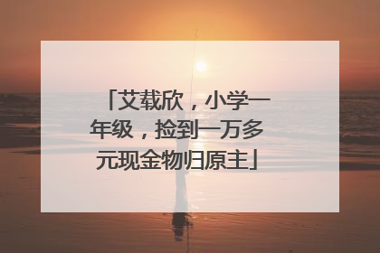 艾载欣，小学一年级，捡到一万多元现金物归原主