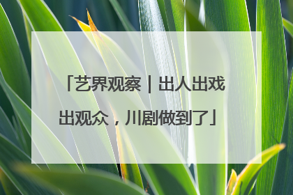艺界观察｜出人出戏出观众，川剧做到了