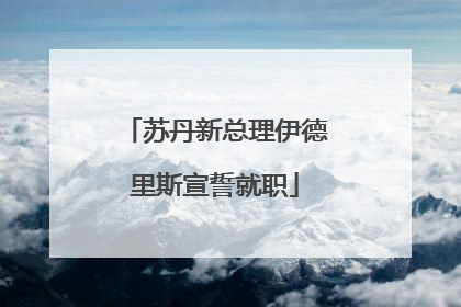 苏丹新总理伊德里斯宣誓就职