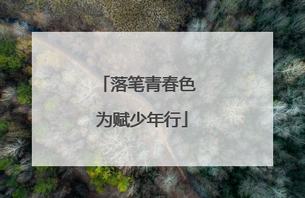 落笔青春色 为赋少年行