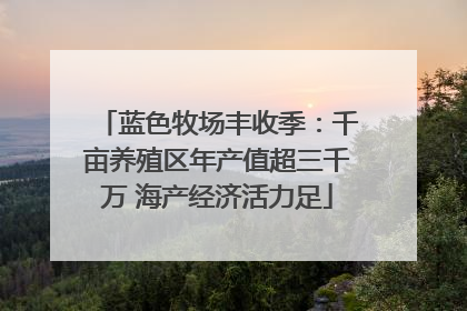 蓝色牧场丰收季：千亩养殖区年产值超三千万 海产经济活力足