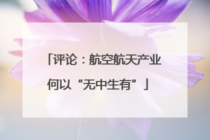 评论：航空航天产业何以“无中生有”