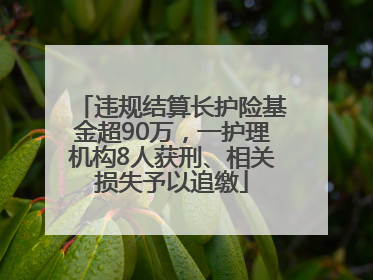 违规结算长护险基金超90万，一护理机构8人获刑、相关损失予以追缴