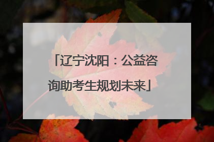 辽宁沈阳：公益咨询助考生规划未来