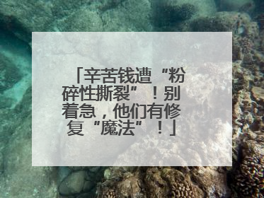 辛苦钱遭“粉碎性撕裂”！别着急，他们有修复“魔法”！