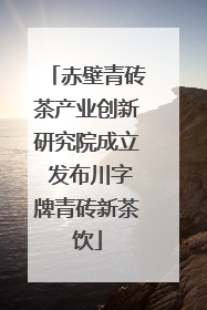 赤壁青砖茶产业创新研究院成立 发布川字牌青砖新茶饮