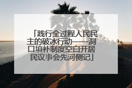践行全过程人民民主的破冰行动——洞口填补制度空白开居民议事会先河侧记