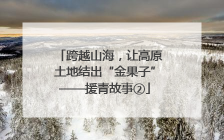 跨越山海，让高原土地结出“金果子”——援青故事②