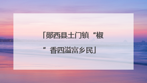 郧西县土门镇“椒”香四溢富乡民