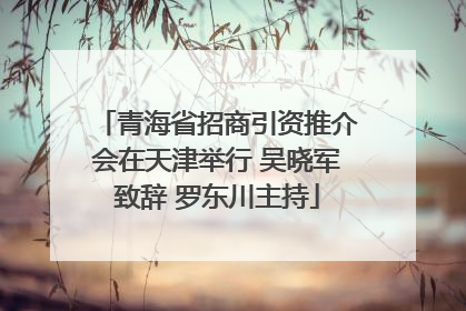 青海省招商引资推介会在天津举行 吴晓军致辞 罗东川主持