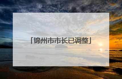 锦州市市长已调整
