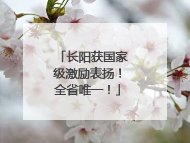 长阳获国家级激励表扬！全省唯一！
