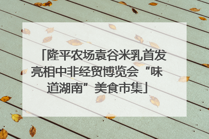 隆平农场袁谷米乳首发亮相中非经贸博览会“味道湖南”美食市集