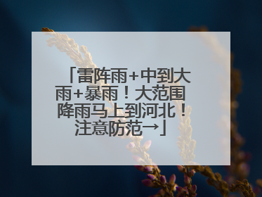 雷阵雨+中到大雨+暴雨！大范围降雨马上到河北！注意防范→