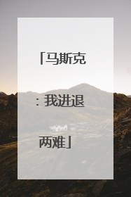 马斯克：我进退两难