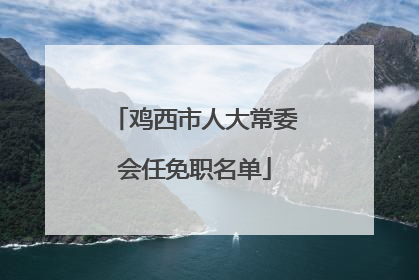 鸡西市人大常委会任免职名单