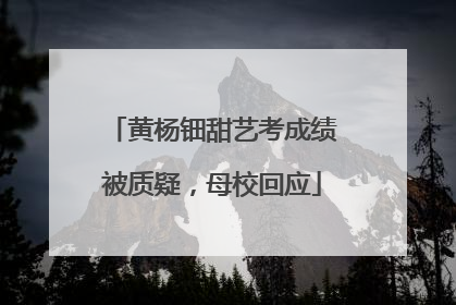 黄杨钿甜艺考成绩被质疑，母校回应