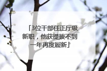 3位干部任正厅级新职，他获提拔不到一年再度履新