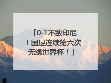 0-1不敌印尼！国足连续第六次无缘世界杯！