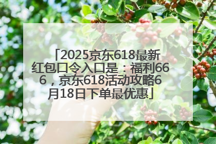 2025京东618最新红包口令入口是：福利666，京东618活动攻略6月18日下单最优惠