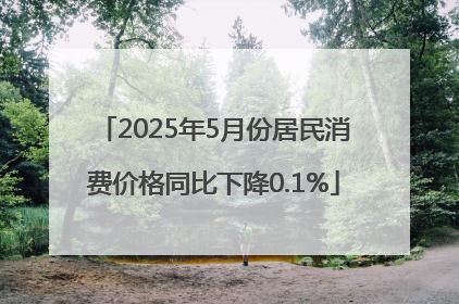 2025年5月份居民消费价格同比下降0.1%