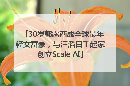 30岁郭露西成全球最年轻女富豪，与汪滔白手起家创立Scale AI