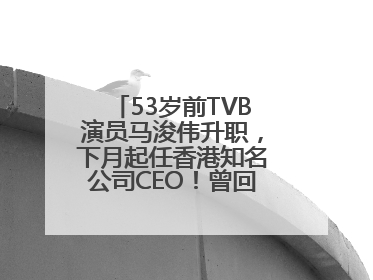 53岁前TVB演员马浚伟升职，下月起任香港知名公司CEO！曾回应“考公上岸”：真不是公务员
